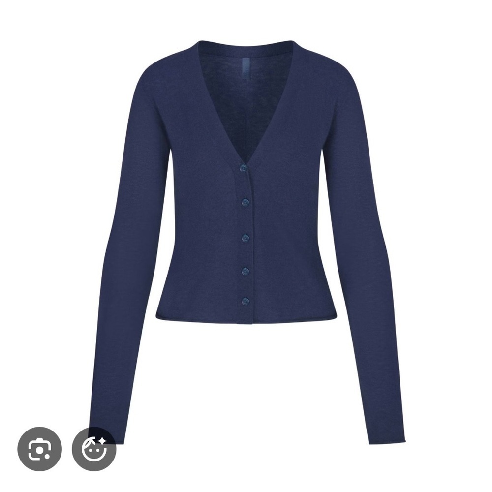 NWT Skims Featherweight Cashmere Cardigan in Indigo Size XS - Picture 3 of 4